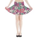 Seamless Floral Pattern Background Mini Flare Skirt View3