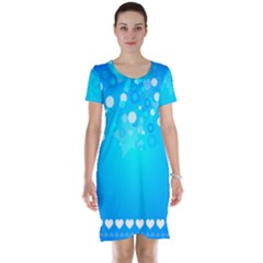 Blue Dot Star Short Sleeve Nightdress by Simbadda