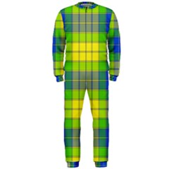 Spring Plaid Yellow Onepiece Jumpsuit (men)  by Simbadda