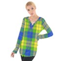 Spring Plaid Yellow Women s Tie Up Tee View1