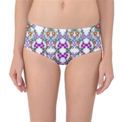 Floral Ornament Baby Girl Design Mid-waist Bikini Bottoms by Simbadda