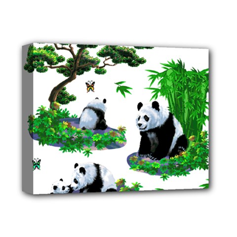 Cute Panda Cartoon Deluxe Canvas 14  X 11  by Simbadda