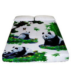 Cute Panda Cartoon Fitted Sheet (california King Size) by Simbadda