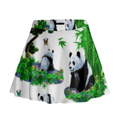 Cute Panda Cartoon Mini Flare Skirt by Simbadda