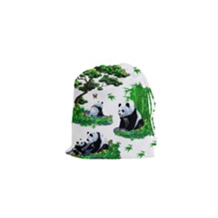 Cute Panda Cartoon Drawstring Pouches (xs)  by Simbadda