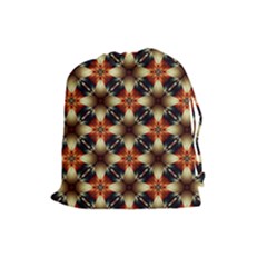 Kaleidoscope Image Background Drawstring Pouches (large)  by Simbadda