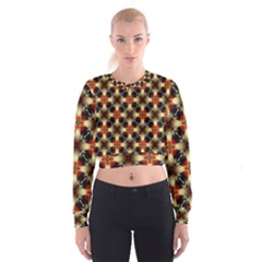 Kaleidoscope Image Background Women s Cropped Sweatshirt by Simbadda