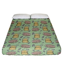 Cute Hamster Pattern Fitted Sheet (california King Size) by Simbadda