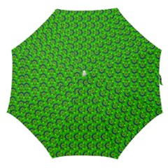 Green Abstract Art Circles Swirls Stars Straight Umbrellas by Simbadda