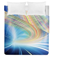 Glow Motion Lines Light Duvet Cover Double Side (queen Size) by Alisyart