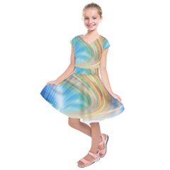 Glow Motion Lines Light Kids  Short Sleeve Dress