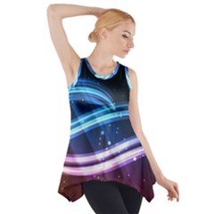 Illustrations Color Purple Blue Circle Space Side Drop Tank Tunic