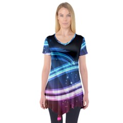 Illustrations Color Purple Blue Circle Space Short Sleeve Tunic  by Alisyart