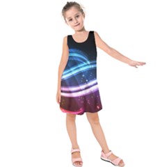 Illustrations Color Purple Blue Circle Space Kids  Sleeveless Dress by Alisyart