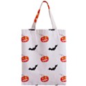 Halloween Seamless Pumpkin Bat Orange Black Sinister Zipper Classic Tote Bag View1