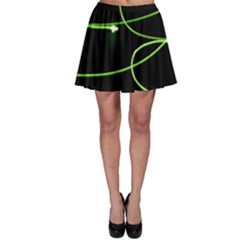 Light Line Green Black Skater Skirt