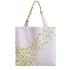Leaves Leaf Green Fly Landing Zipper Grocery Tote Bag