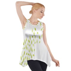 Leaves Leaf Green Fly Landing Side Drop Tank Tunic