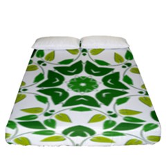 Leaf Green Frame Star Fitted Sheet (king Size)