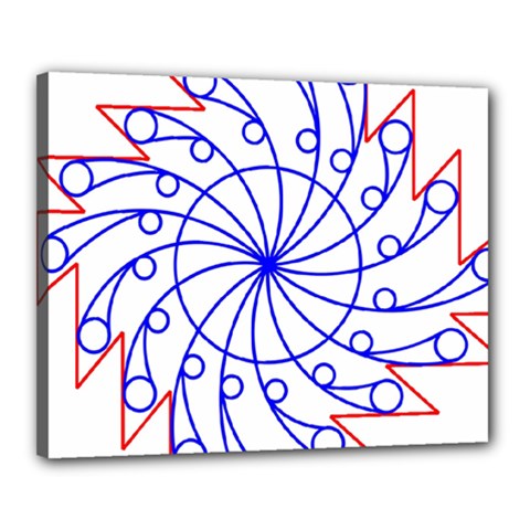 Line  Red Blue Circle Canvas 20  X 16 