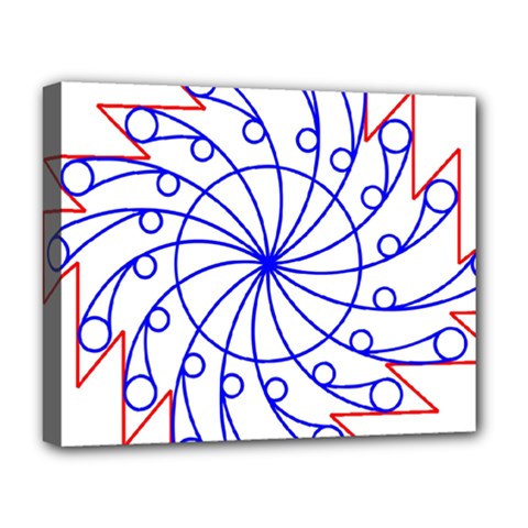 Line  Red Blue Circle Deluxe Canvas 20  X 16   by Alisyart