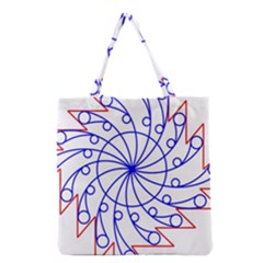 Line  Red Blue Circle Grocery Tote Bag
