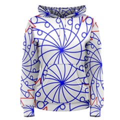 Line  Red Blue Circle Women s Pullover Hoodie