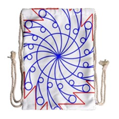 Line  Red Blue Circle Drawstring Bag (large) by Alisyart