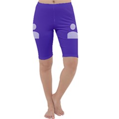 Man Grey Purple Sign Cropped Leggings 