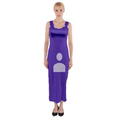 Man Grey Purple Sign Fitted Maxi Dress