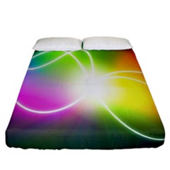 Lines Wavy Ight Color Rainbow Colorful Fitted Sheet (king Size)