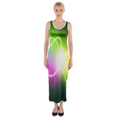 Lines Wavy Ight Color Rainbow Colorful Fitted Maxi Dress by Alisyart