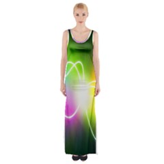 Lines Wavy Ight Color Rainbow Colorful Maxi Thigh Split Dress by Alisyart