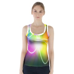 Lines Wavy Ight Color Rainbow Colorful Racer Back Sports Top