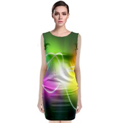 Lines Wavy Ight Color Rainbow Colorful Sleeveless Velvet Midi Dress by Alisyart