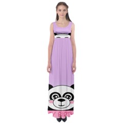 Panda Happy Birthday Pink Face Smile Animals Flower Purple Green Empire Waist Maxi Dress