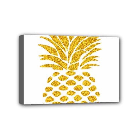 Pineapple Glitter Gold Yellow Fruit Mini Canvas 6  X 4  by Alisyart