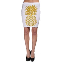 Pineapple Glitter Gold Yellow Fruit Bodycon Skirt by Alisyart