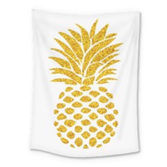 Pineapple Glitter Gold Yellow Fruit Medium Tapestry by Alisyart