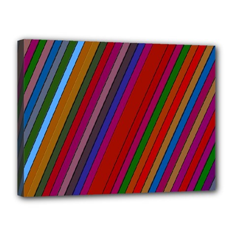 Color Stripes Pattern Canvas 16  X 12  by Simbadda