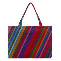 Color Stripes Pattern Medium Tote Bag by Simbadda