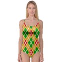 Colorful Color Pattern Diamonds Camisole Leotard  View1