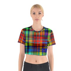 Abstract Color Background Form Cotton Crop Top by Simbadda