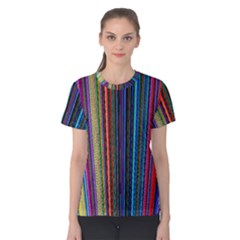 Multi Colored Lines Women s Cotton Tee