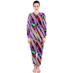 Multi Color Wave Abstract Pattern Onepiece Jumpsuit (ladies)  by Simbadda