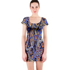 Pattern Color Design Texture Short Sleeve Bodycon Dress