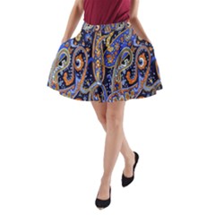 Pattern Color Design Texture A-line Pocket Skirt by Simbadda