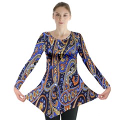 Pattern Color Design Texture Long Sleeve Tunic 