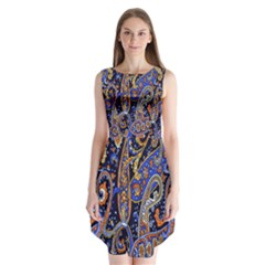 Pattern Color Design Texture Sleeveless Chiffon Dress  