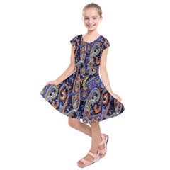 Pattern Color Design Texture Kids  Short Sleeve Dress